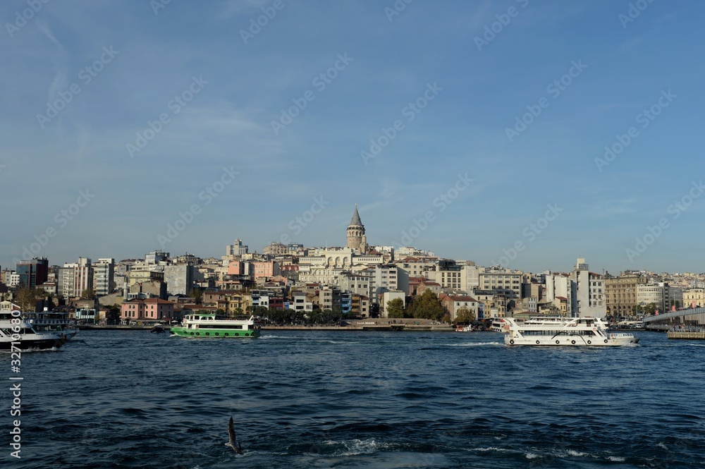 View of the Golden Horn and Galata Tower in Istanbul View of the Golden Horn and Galata Tower in Istanbul