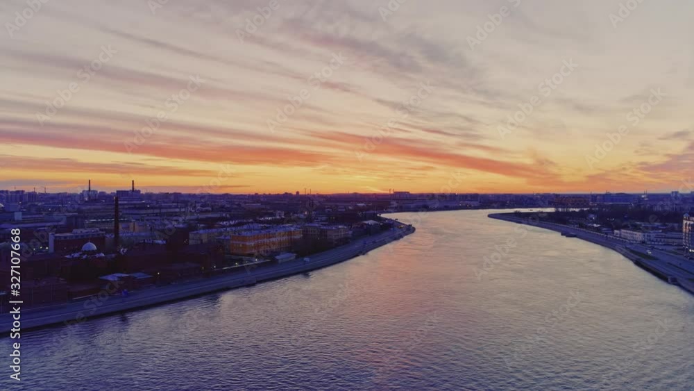 Aerial view Saint Petersburg Sunset 2 Aerial view Saint Petersburg Sunset 2