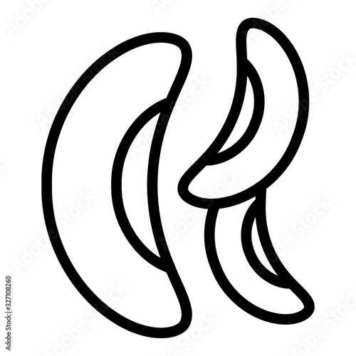 Kidney bean icon. Outline kidney bean vector icon for web design isolated on white background