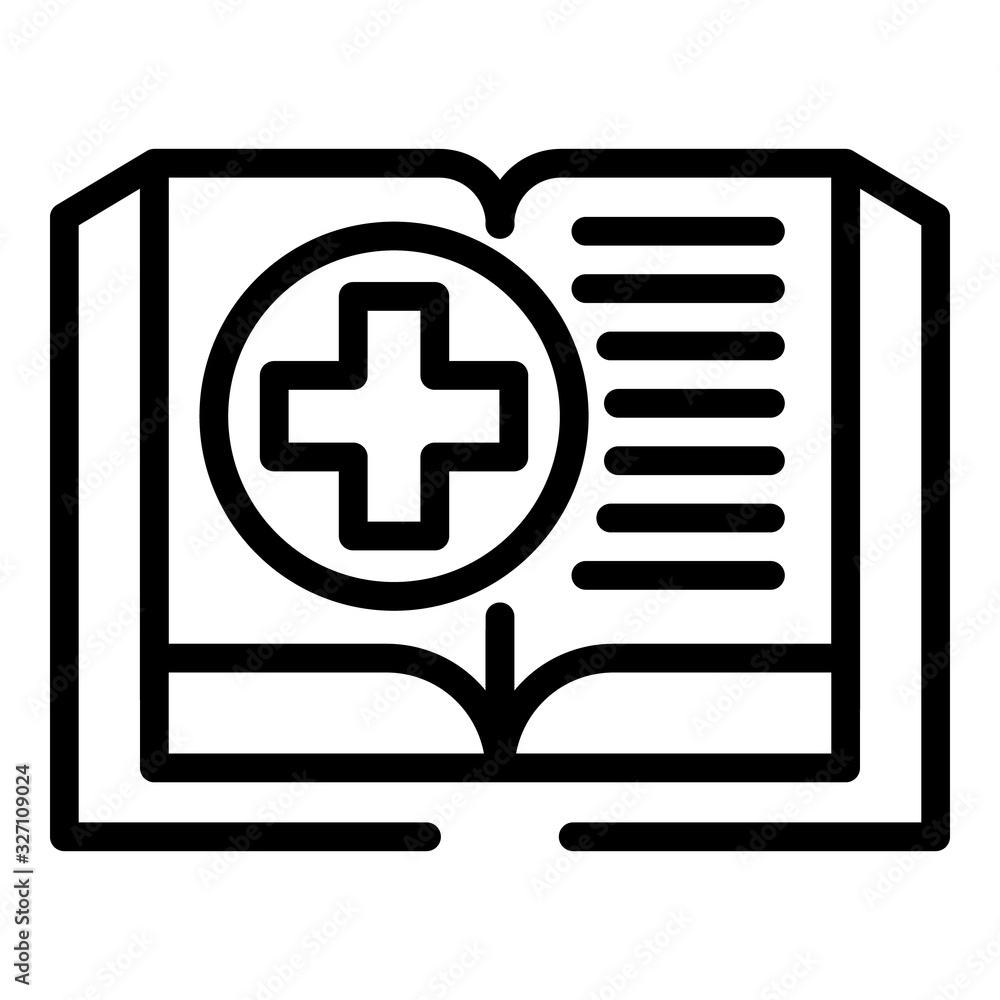 Medical book icon. Outline medical book vector icon for web design isolated on white background Medical book icon. Outline medical book vector icon for web design isolated on white background