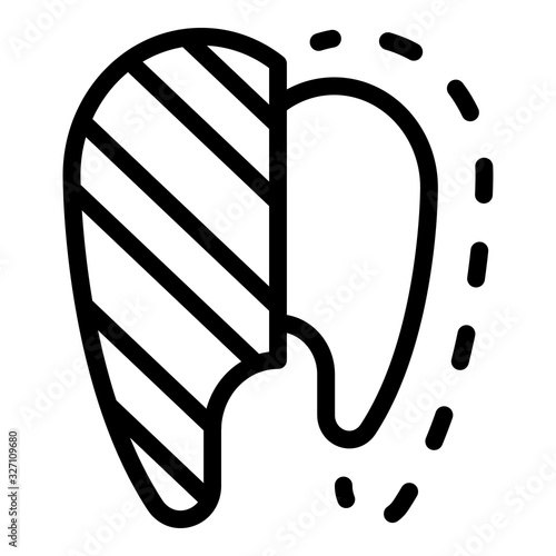 Denture marking icon. Outline denture marking vector icon for web design isolated on white background