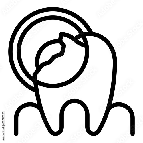 Tooth pathology icon. Outline tooth pathology vector icon for web design isolated on white background