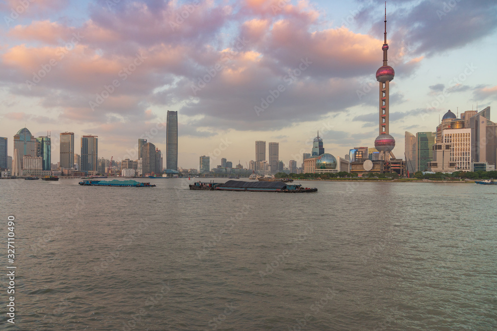 SHANGHAI, CHINA - Nov,19, 2019: The Bund of shanghai china.ShangHai is the economic center of china.