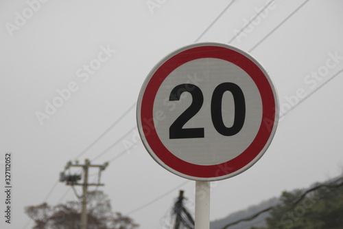 Speed limit 20 road sign