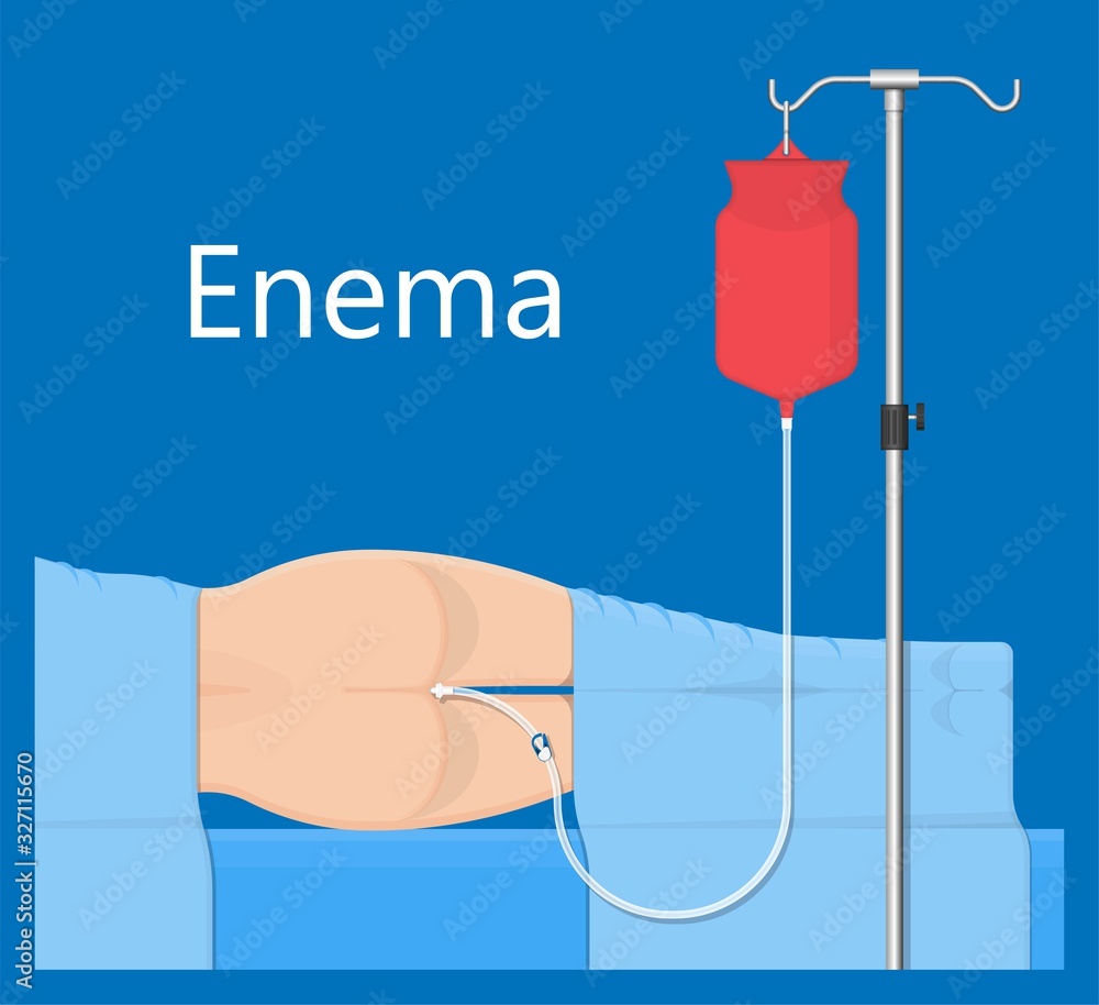 Enema stool treatment clyster clean exam.