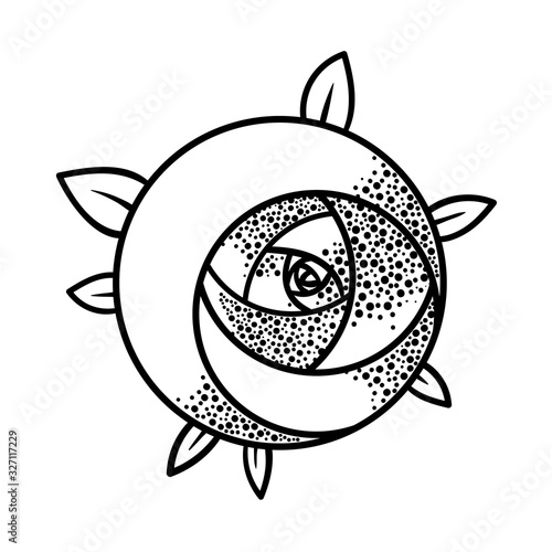 Geometric rose flower. Art deco style inspired. Vector logo design template, ...