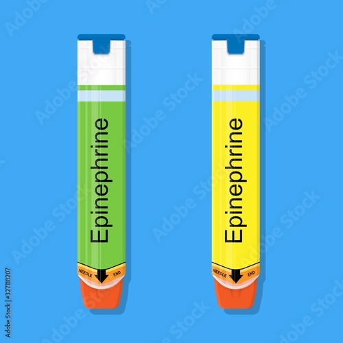 Epinephrine injector anaphylactic reaction food drugs insect bite allergen emergency treatment medication