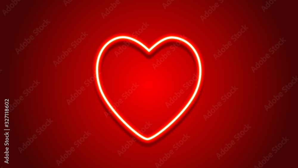 heart on red background