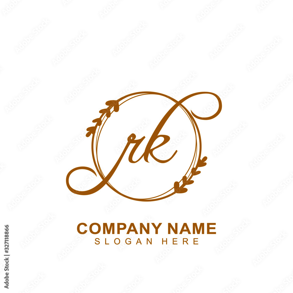 Vetor de RK Luxury vector initial logo, handwriting logo of initial ...