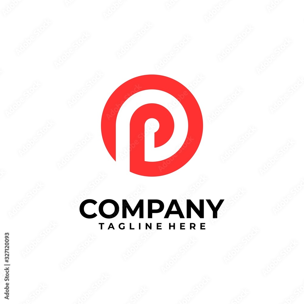 initial letter P logo design vector inspiration