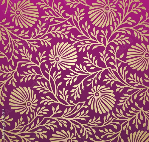 wedding card design, paisley floral pattern , India  © N | R