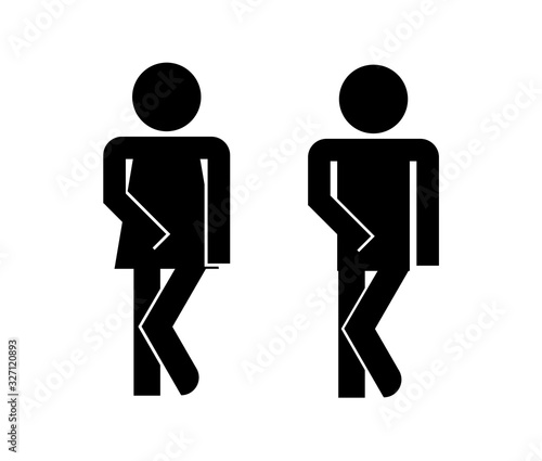 Minimal washroom signs . Vector illustration