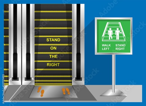 Escalator etiquette quick handrail motion direction situation machine life shopping mall train moving improper courtesy proper way walk side stair