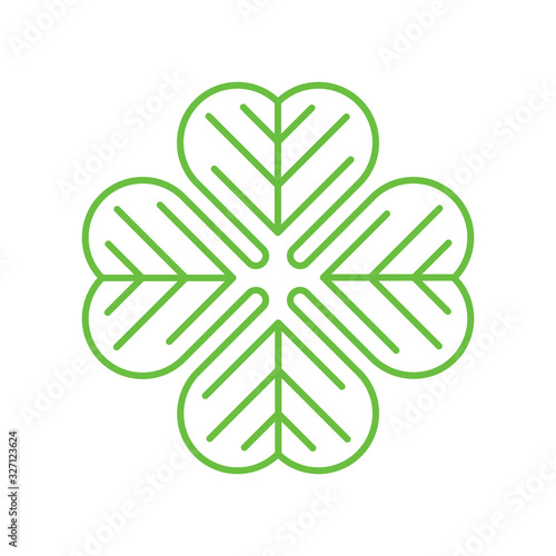 Shamrock flat icon vector illustration. Clover leaf icon design isolated on white background.