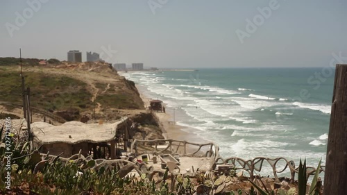 Herzliya beach on the Mediterranean sea in Israel photo