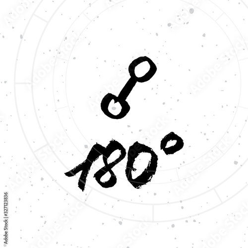 Vector handdrawn brush ink illustration of Opposition sign. Horoscope signs, magic symbols, icons.  Astrology concept for occult design.
