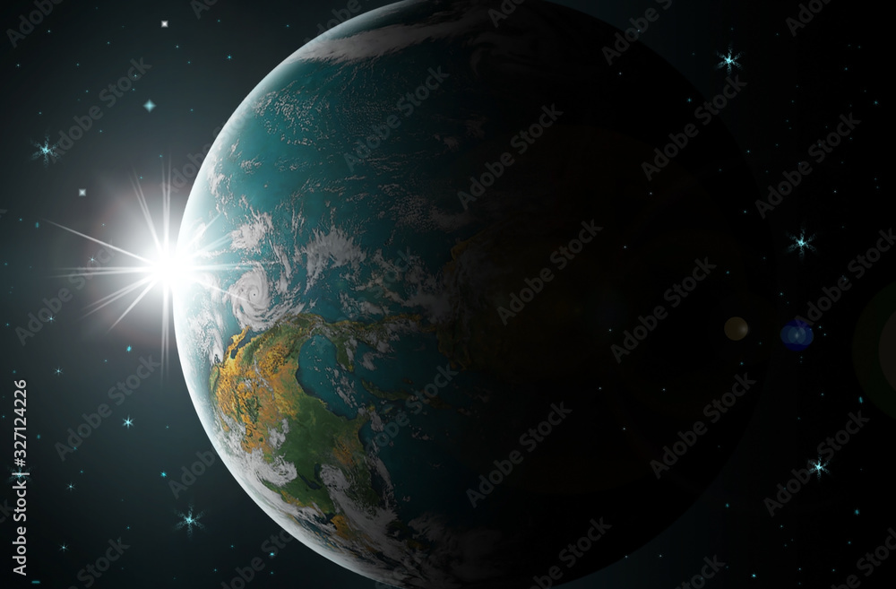 Naklejka premium Earth day concept: view of earth from space