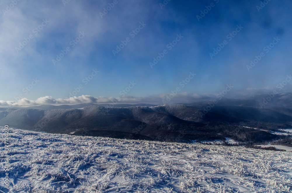 panorama z połoniny Wetlińskiej Bieszczady panorama z połoniny Wetlińskiej Bieszczady