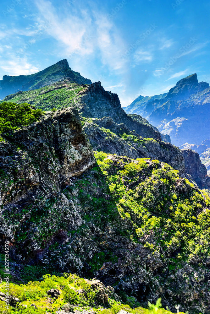 magnificent landscape of Barranco del Infierno on the island of Tenerife in the Canaries