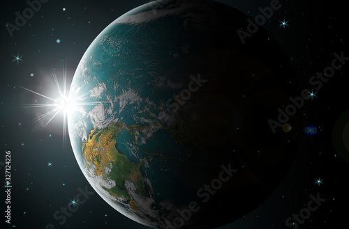 Fototapeta Naklejka Na Ścianę i Meble -  Earth day concept: view of earth from space
