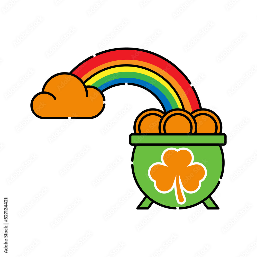 Pot of Gold flat icon vector illustration. St. Patricks Day vector illustration. Pot of Gold flat icon vector illustration. St. Patricks Day vector illustration.