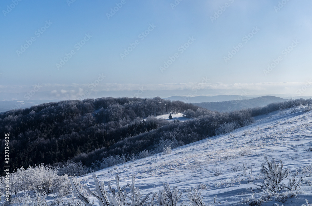 panorama z połoniny Wetlińskiej Bieszczady panorama z połoniny Wetlińskiej Bieszczady