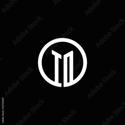 ID monogram logo isolated with a rotating circle