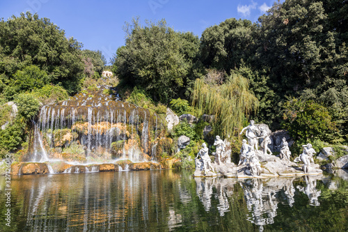 The Royal Palace and gardens of Caserta, built in 18th century, former baroque residence of Bourbon kings in Campania. The palace was designated a UNESCO World Heritage Site.
