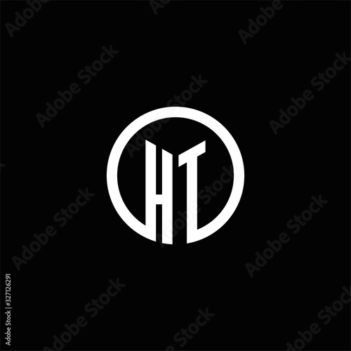 HT monogram logo isolated with a rotating circle