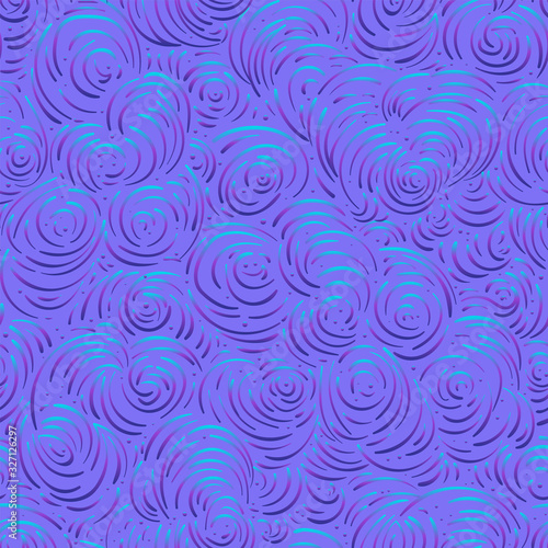 Curly clouds seamless pattern. Abstract background. Vector endless backdrop a...