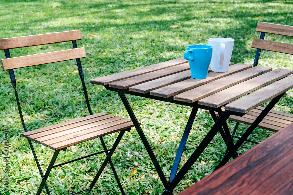 Fototapeta premium Tea time in house garden.