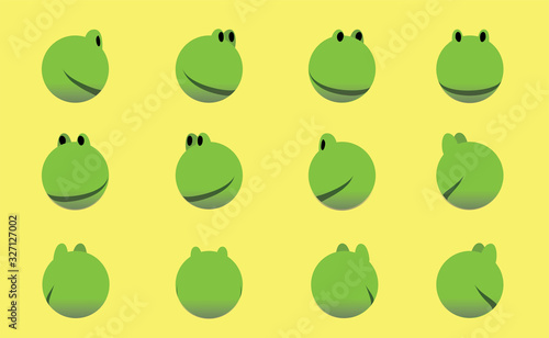 Animal Head Frog Animate Spinning Vector Illustration-01