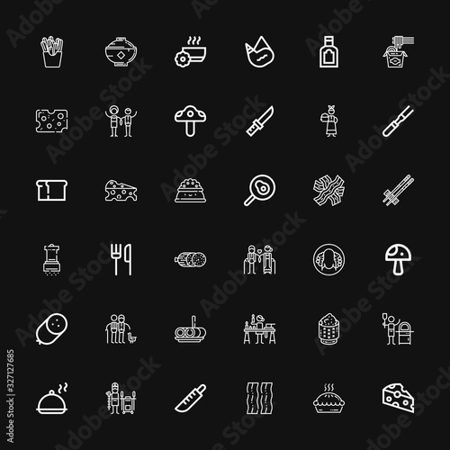 Editable 36 dinner icons for web and mobile