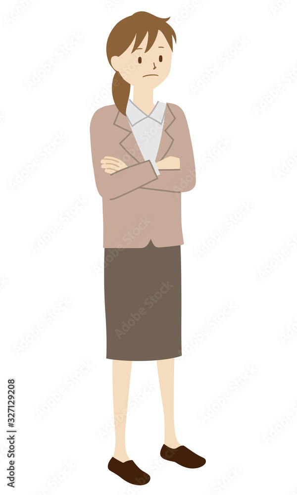Illustration of a teacher (female) standing (Arms folded) Illustration of a teacher (female) standing (Arms folded)