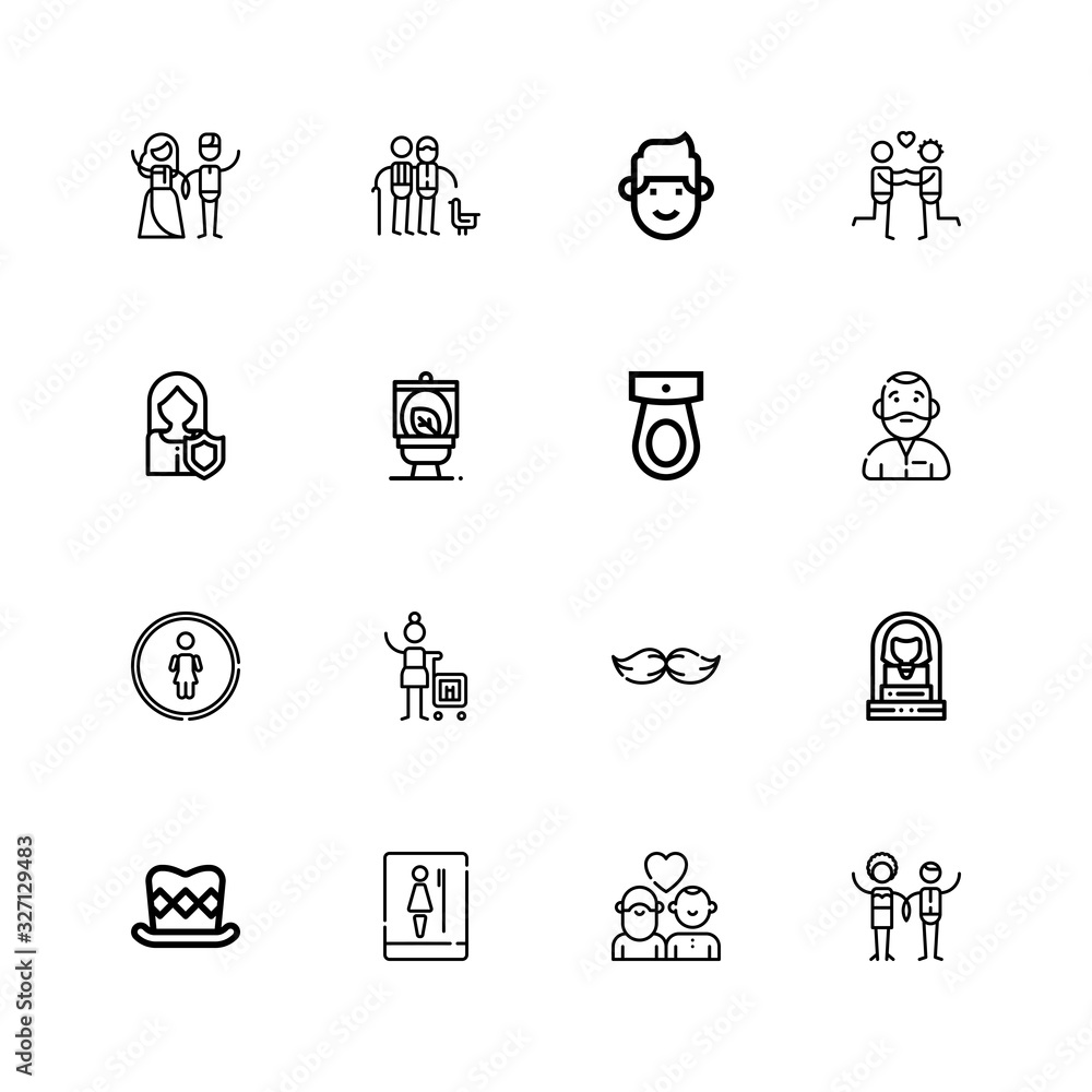 Editable 16 gentleman icons for web and mobile Editable 16 gentleman icons for web and mobile