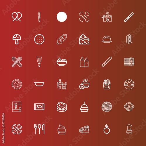 Editable 36 meal icons for web and mobile