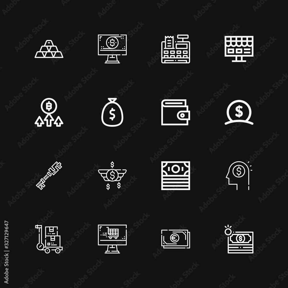 Editable 16 wallet icons for web and mobile Editable 16 wallet icons for web and mobile