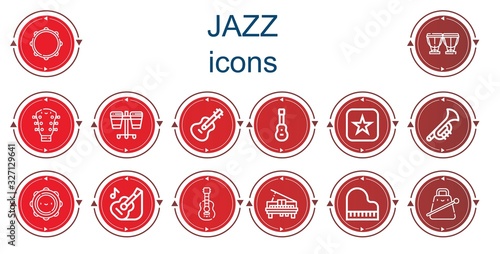 Editable 14 jazz icons for web and mobile