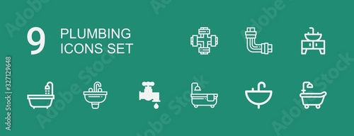 Editable 9 plumbing icons for web and mobile
