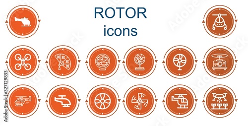 Editable 14 rotor icons for web and mobile