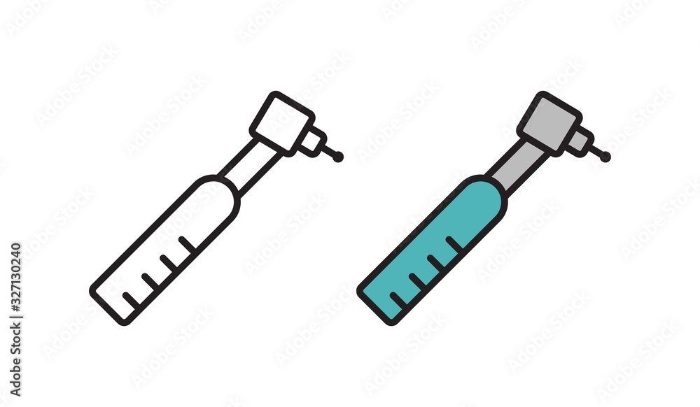 Tooth drill icon in vector. Dental medical equipment. Vector Illustration Tooth drill icon in vector. Dental medical equipment. Vector Illustration