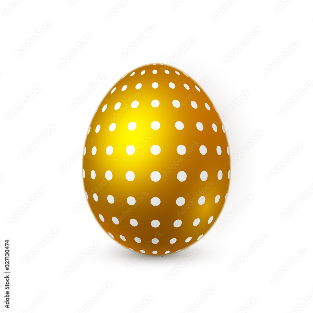 Golden Easter egg on white background. Easter egg for Your design. Vector illustration Golden Easter egg on white background. Easter egg for Your design. Vector illustration