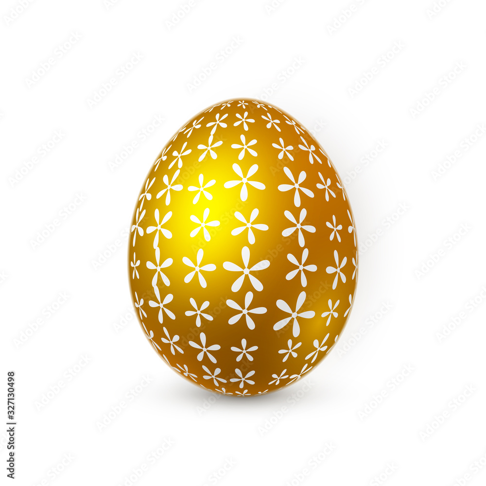 Golden Easter egg on white background. Easter egg for Your design. Vector illustration Golden Easter egg on white background. Easter egg for Your design. Vector illustration