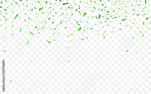 Colorful confetti for Saint Patrick's Day. Celebration carnival falling shiny glitter confetti. Luxury greeting card. Vector illustration
