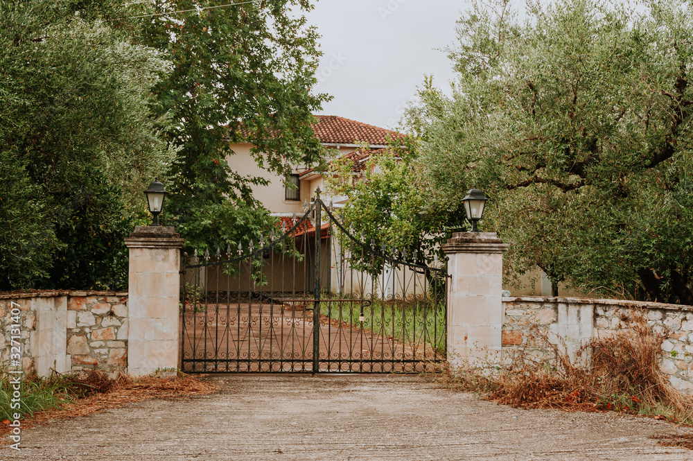 Rural dry stone house in olive tree orchand in Europe Rural dry stone house in olive tree orchand in Europe