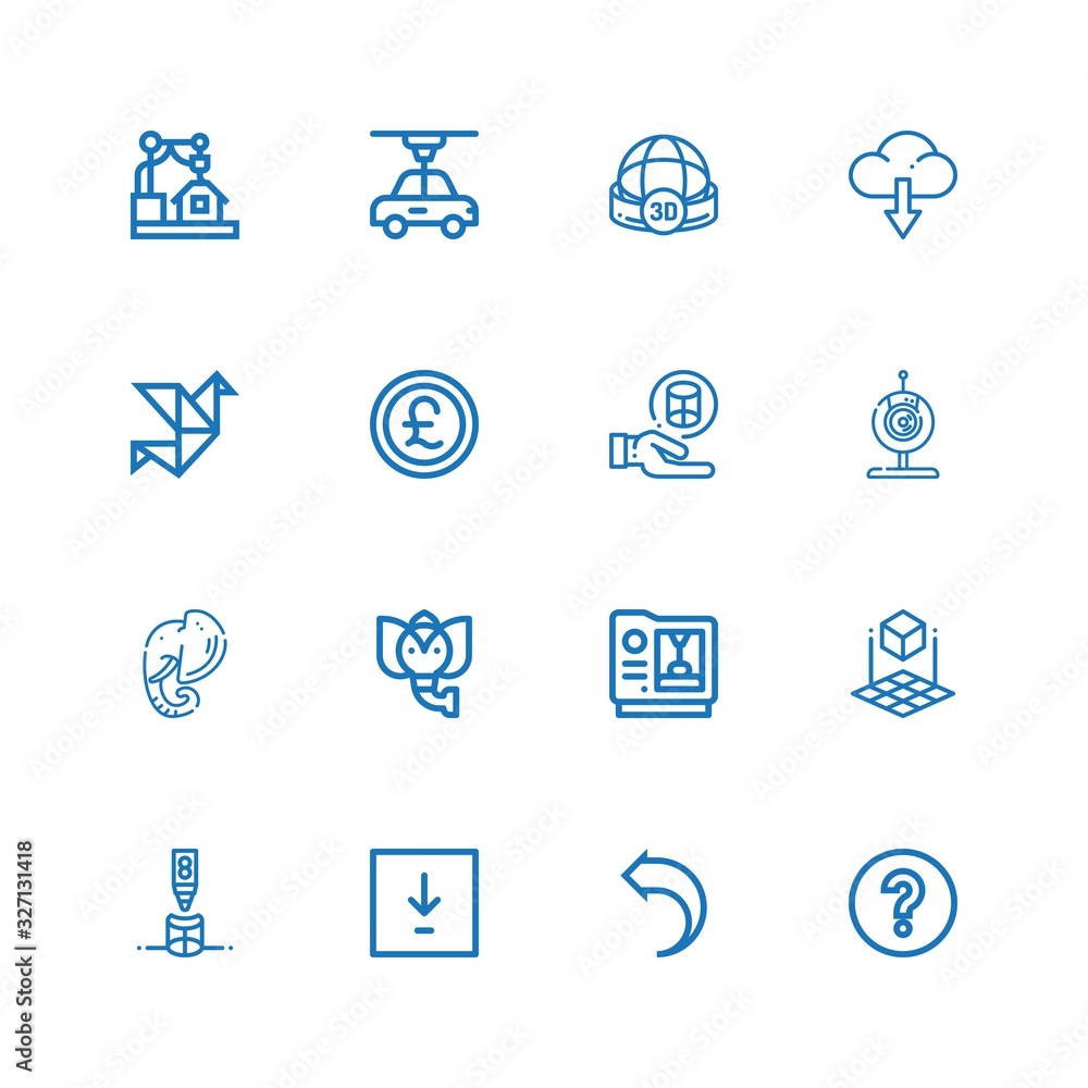 Editable 16 geometric icons for web and mobile