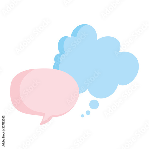 speech bubble cloud talk design icon on white background
