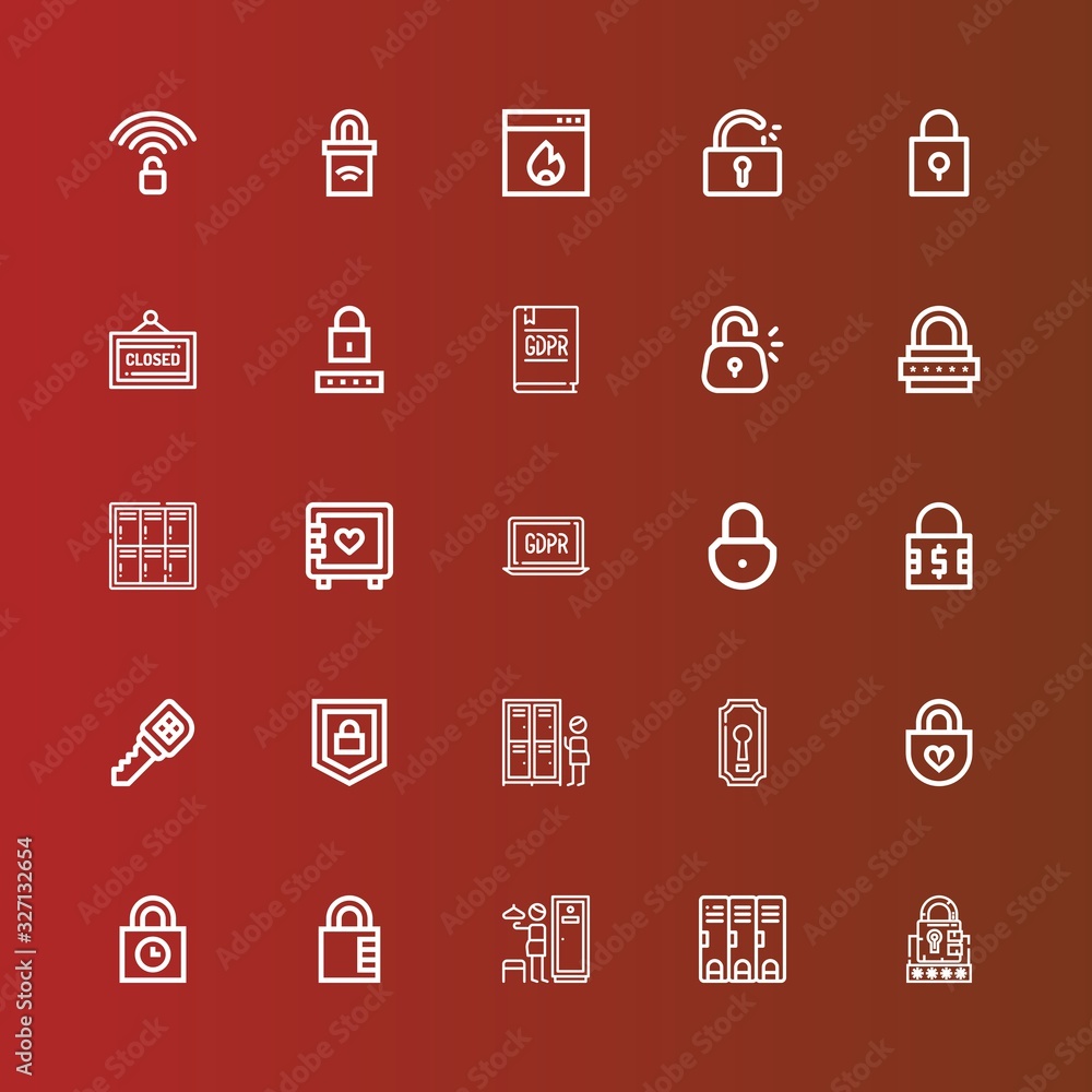 Editable 25 padlock icons for web and mobile Editable 25 padlock icons for web and mobile