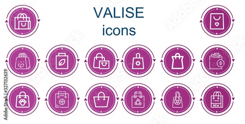 Editable 14 valise icons for web and mobile