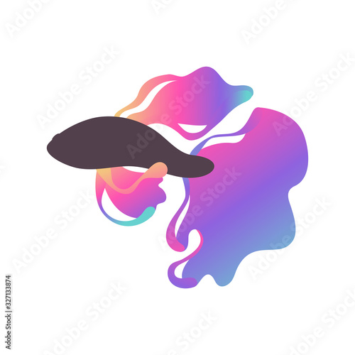 Hand drawn colored betta fish. Betta Splendens. Gradient colors.